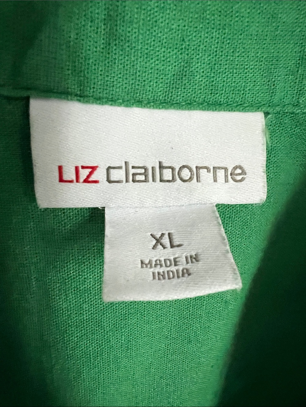 Liz Claiborne | Kelly Green V-Neck Crochet Trim Dolman Sleeve Tunic Size XL - Picture 2 of 16